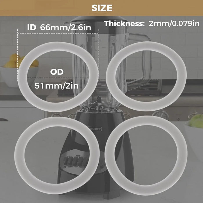 4 Pack Blender O-Ring Gasket Seal For Hamilton Beach Blenders