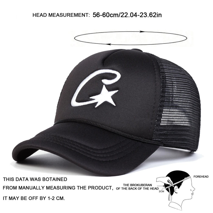 Unisex C Letter Pentagram Embroidery Baseball Cap Adjustable Sun Hat