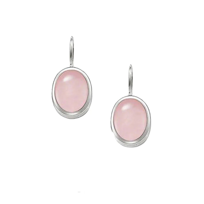 925 Sterling Silver Oval Drop Earrings European Style Fine Jewelry For Women