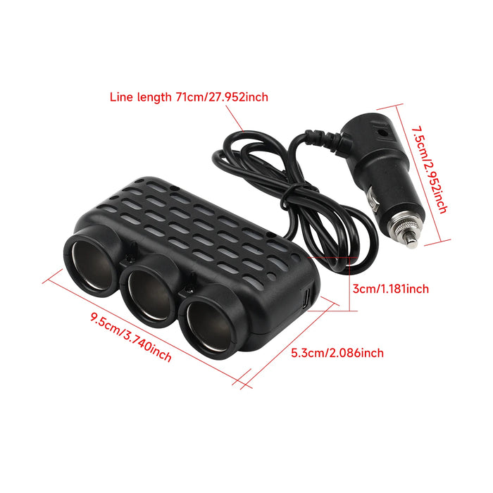 128W Car Charger Splitter 5 In 1 Pd Qc3.0 Dual Usb Socket Fast Charge 12V 24V Phone Power Adapter