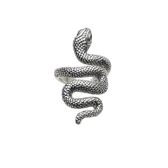 925 Sterling Silver Blackened Snake Ring Europe Style Fine Jewelry For Women