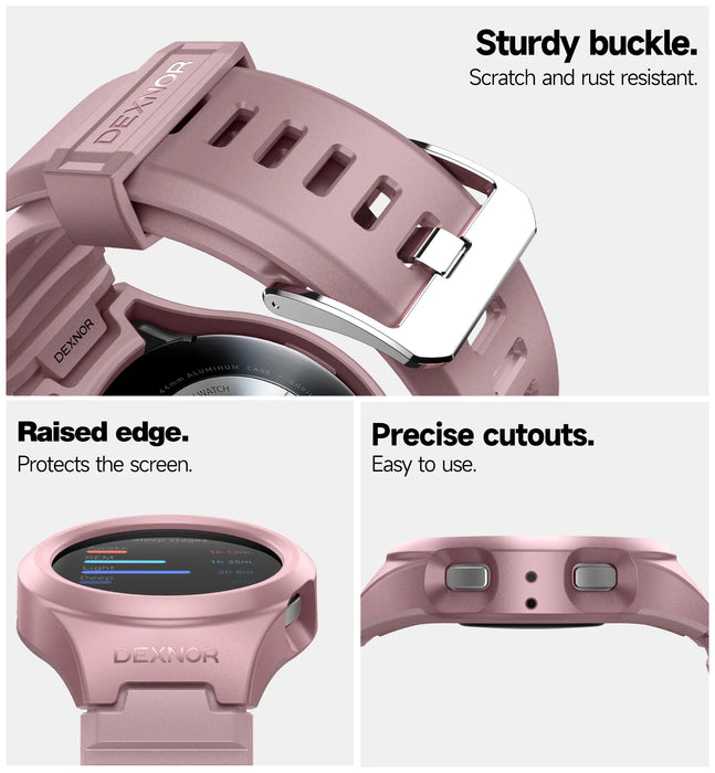 For Samsung Galaxy Watch 4 5 Band With 44Mm Case With Adjustable Strap Band Shockproof Uni-Body Design Case