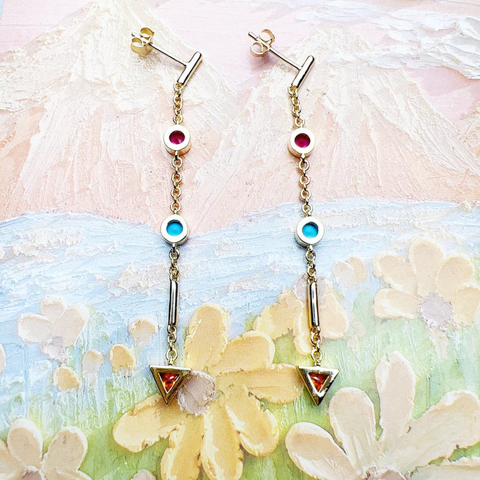 925 Sterling Silver Colourful Drop Earrings Lucky Romantic Gift For Women
