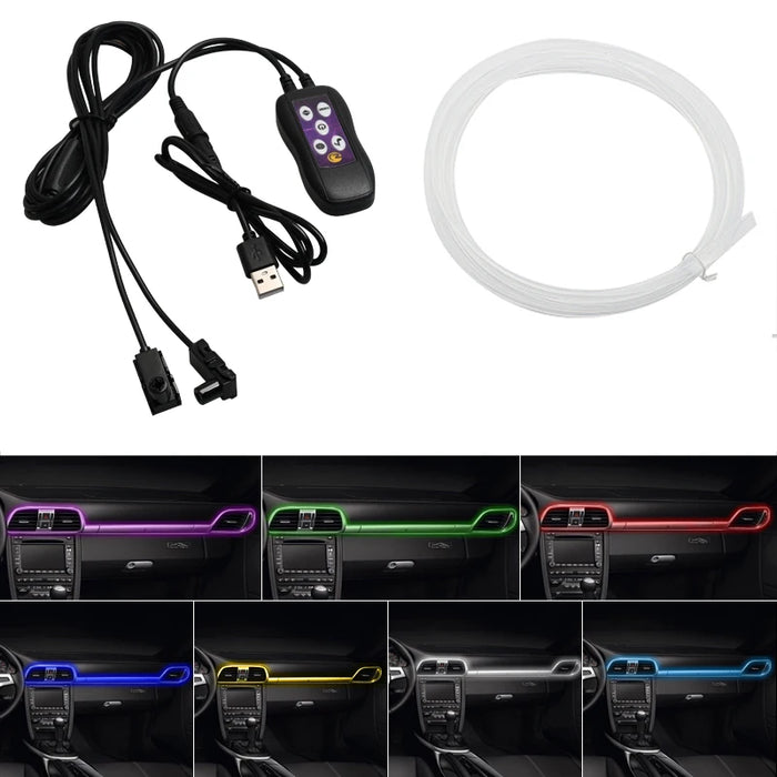 64-Colour Usb Car Interior Lights Sound Control Rgb Ambient Lamp