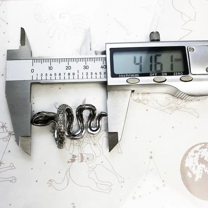 925 Sterling Silver Boho Blue Snake Ring Women Fashion Jewelry