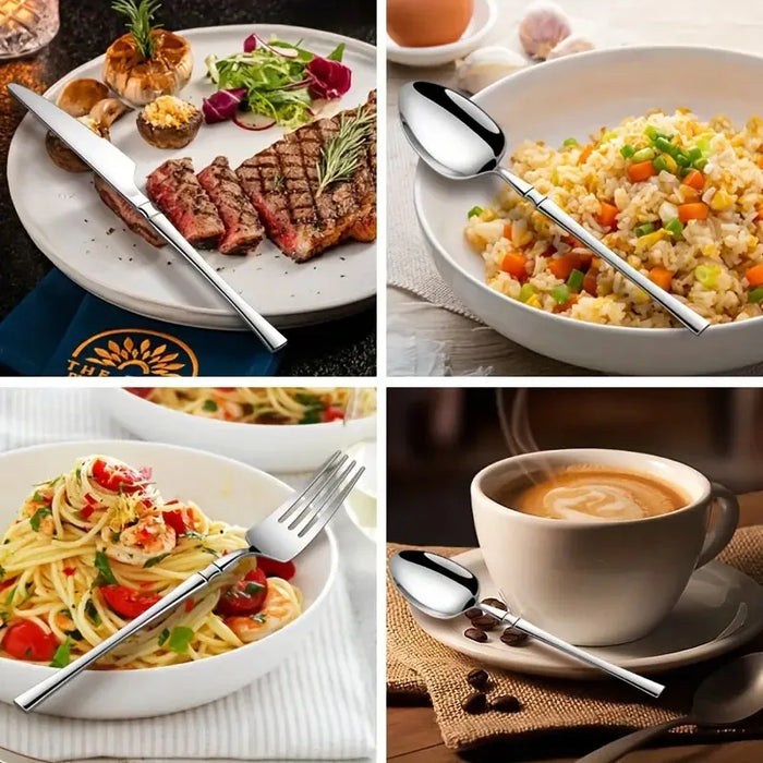 4 / 16 / 24 Piece Stainless Steel Cutlery Set For Restaurant Banquets