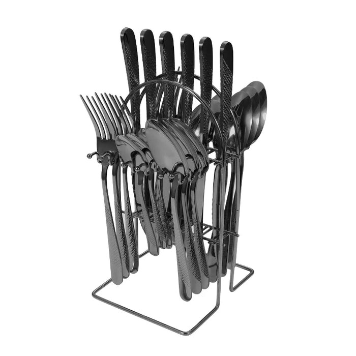 24 Piece Stainless Steel Tableware Set With Star Design