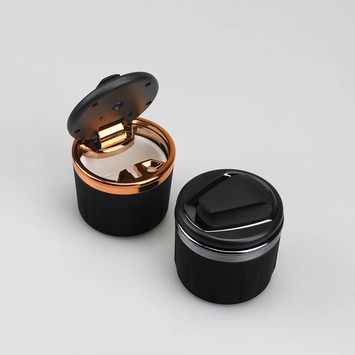Led Car Ashtray With Cover Universal Auto Coin Storage Cup