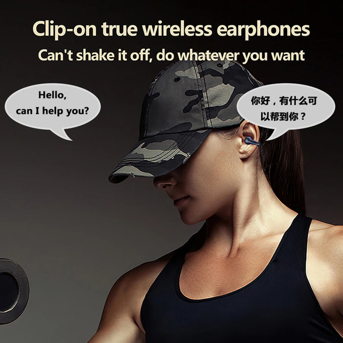 Q7 Smart Ai Translator Earbuds 144 Languages Real-Time Two-Way Earbuds Translation Earphones Bluetooth 5.4 Earbuds Ear Clip