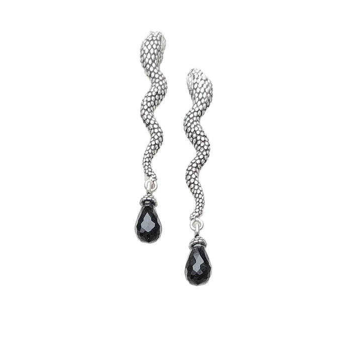 925 Sterling Silver Crystal Snake Drop Earrings Europe Style Glam Fashion Women
