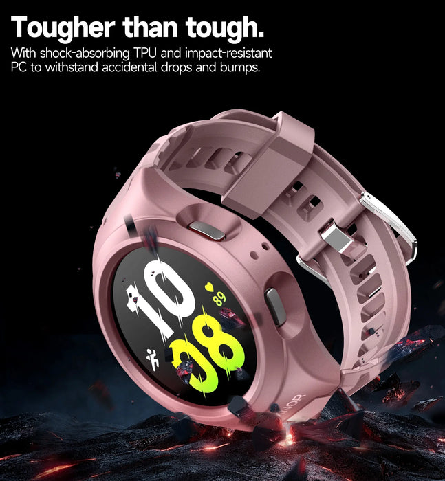 For Samsung Galaxy Watch 4 5 Band With 44Mm Case With Adjustable Strap Band Shockproof Uni-Body Design Case