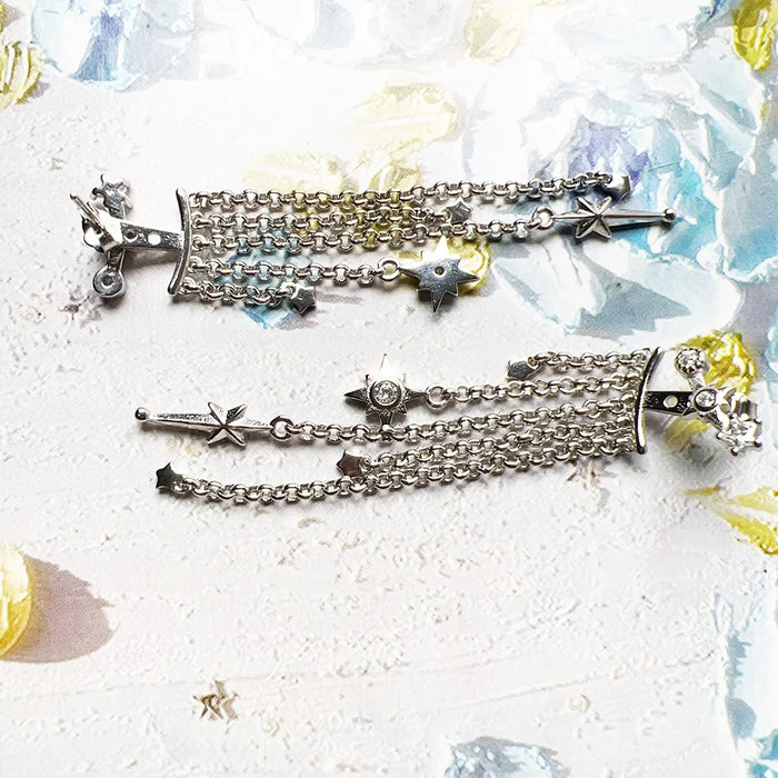 925 Sterling Silver Dreamy Star Drop Earrings Romantic Gift For Women