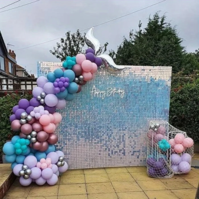 144Pcs Mermaid Tail Balloon Garland Arch Set - Mermaid Theme Party Birthday And Wedding Submarine Balloon - Party Supplies