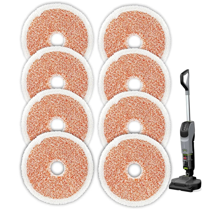 8 Pack 3764 Replacement Mop Pads Compatible With Bissell Spinwave + Vac Cordless 37643 / 3764 Hard Floor Spin Mop + Vacuum