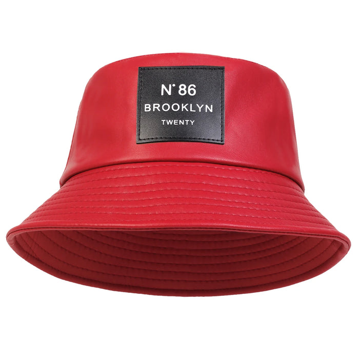 Stylish Unisex Pu Leather Bucket Hat For Outdoor Sun Protection