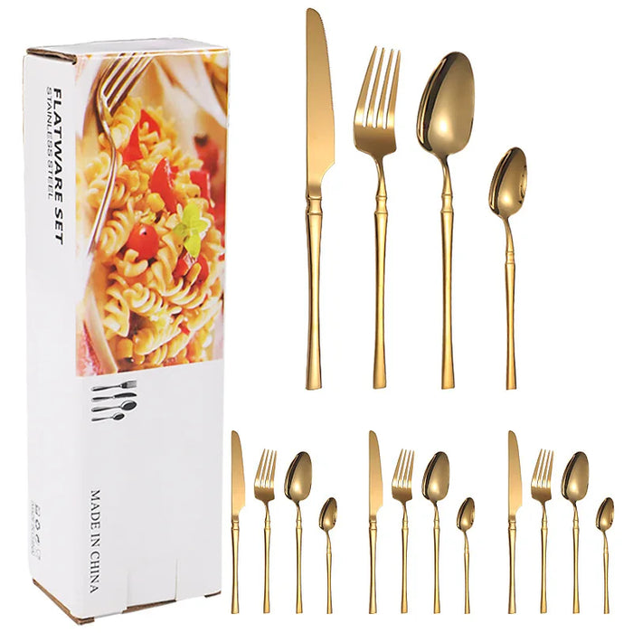 16 Piece Stainless Steel Tableware Set For Restaurants And Hotels