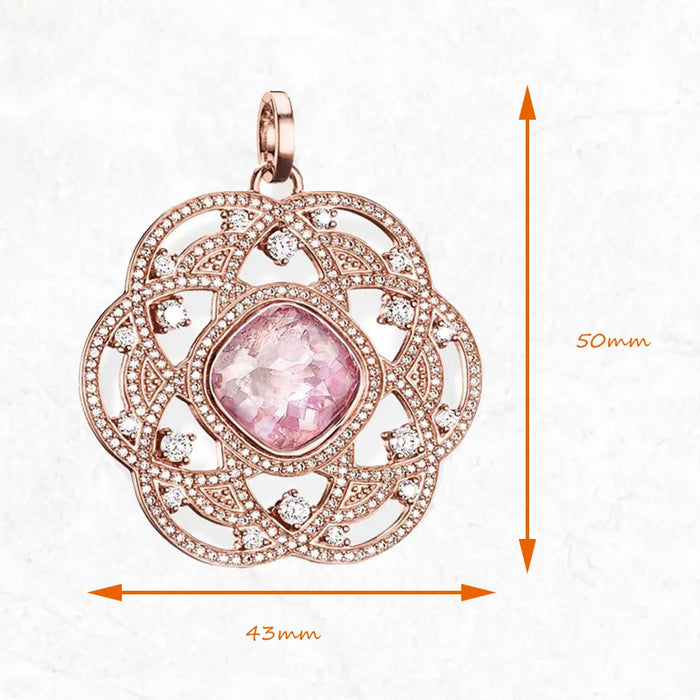 925 Sterling Silver Romantic Rose Flower Pendant New Jewelry Accessory For Women