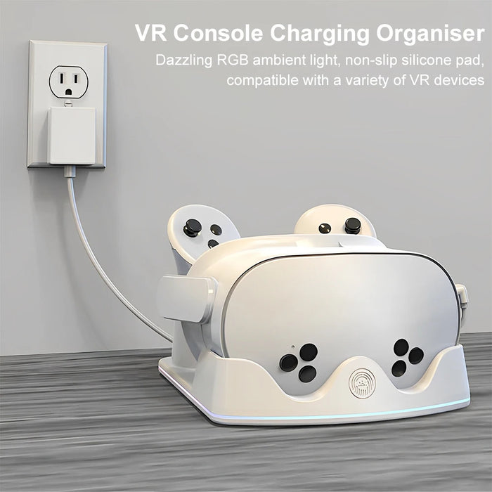 Charging Dock For Meta Quest 3S Vr Headest Fast Charging Station Headset Display Stand And Controller Mount For Meta Quest 3