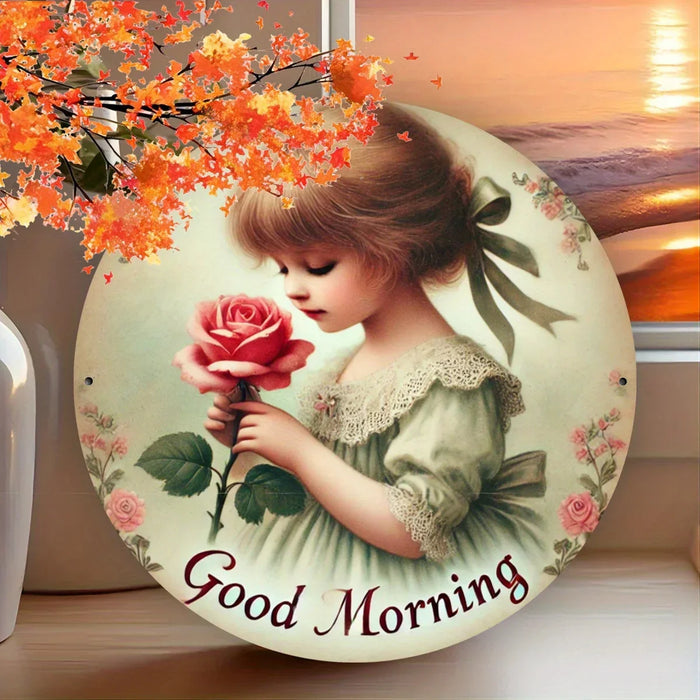 Chic 7.8 Inch Round Metal Wall Sign Hd Print Ideal For Home & Office Decor