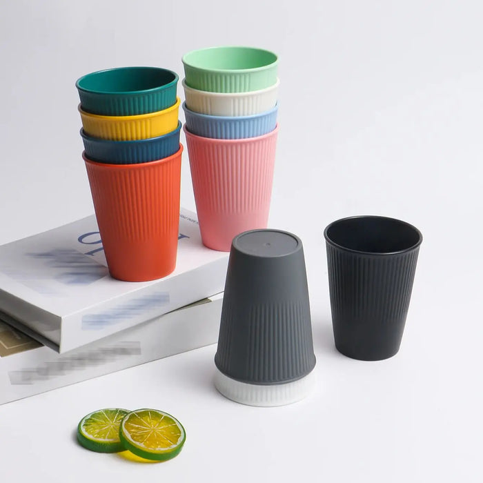 11 Piece Reusable Plastic Cup Set For Family Camping & Picnic