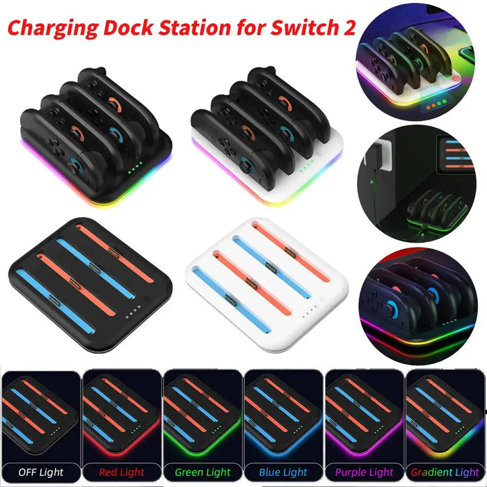 For Switch 2 Charging Dock Station Led Indicator Joy-Con Controller Charging Stand Charger For Nintendo Switch 2 Charger Stand