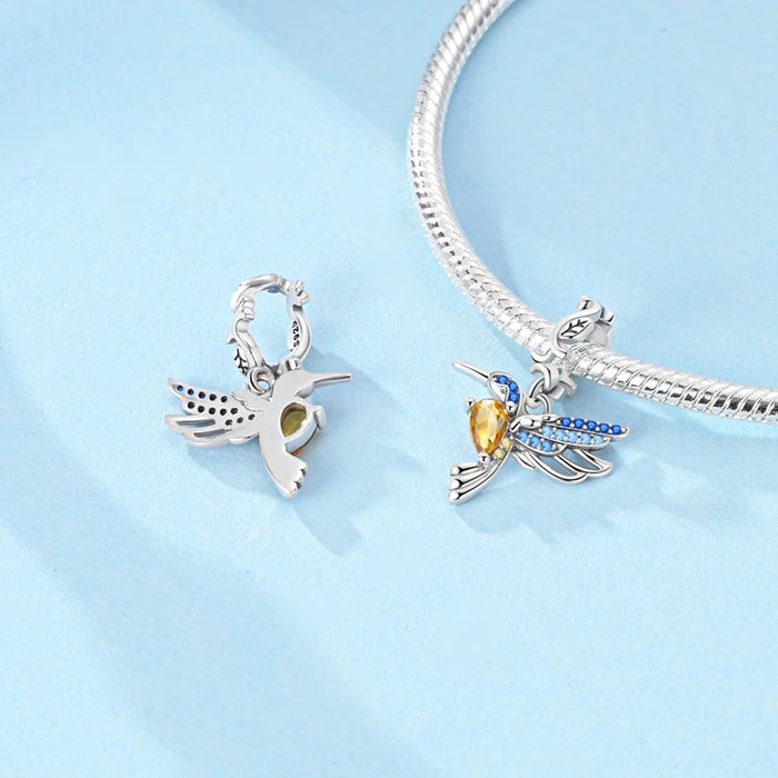 925 Sterling Silver Hummingbird Pendant Fine Jewelry For Women