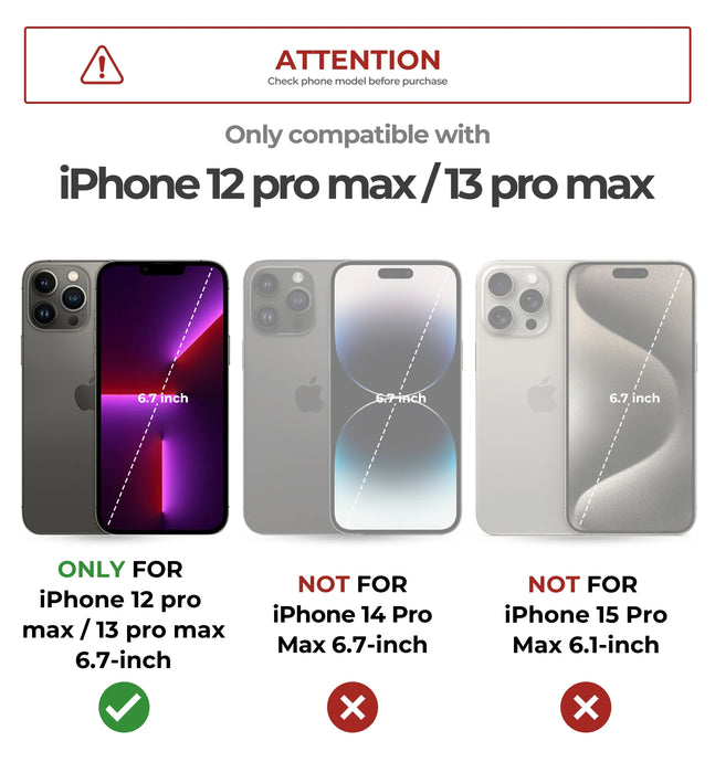 For Iphone 13 / 12 Pro Max Compatible Magsafe Case With Slide Camera Case Adjustable Kickstand Built-In Screen Protector