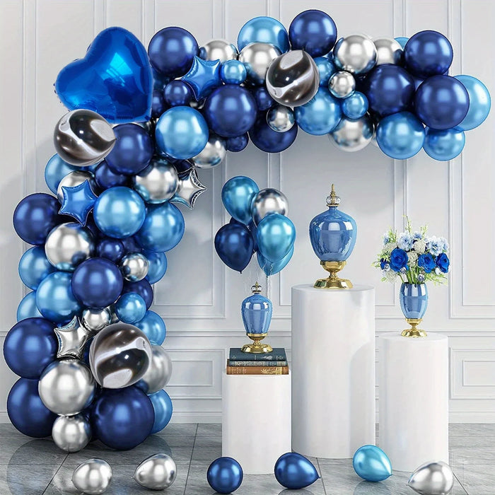 129Pcs Winter Blue Balloon Garland Arch Set Suitable For Themed Party Decorations Birthday Parties Anniversary Celebrations Etc