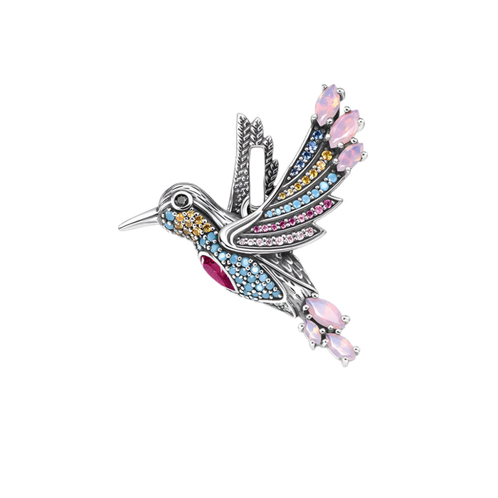 925 Sterling Silver Boho Hummingbird Pendant Summer Jewelry For Women