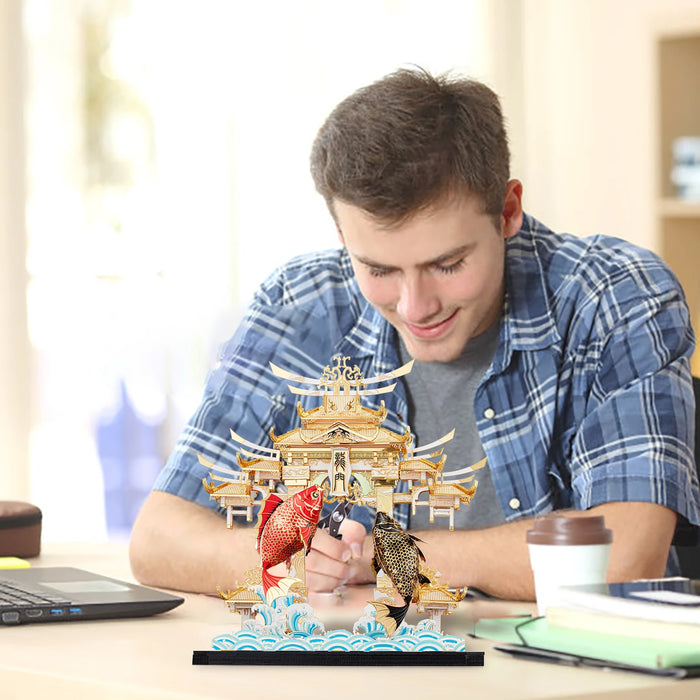 Dragon Gate Carps 3D Metal Puzzle Kit For Adults Brain Teaser Toy