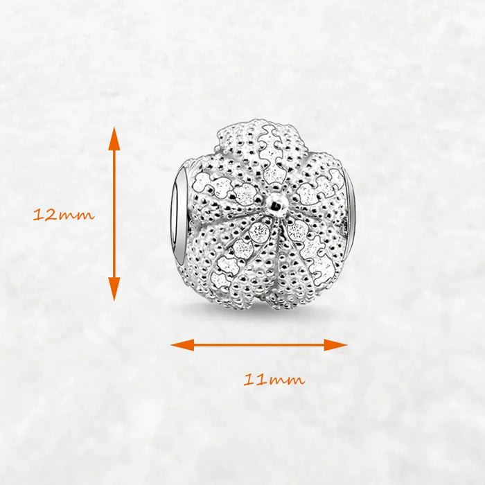 925 Sterling Silver Seafish Starfish Beads 4.5Mm Hole European Jewelry Charms