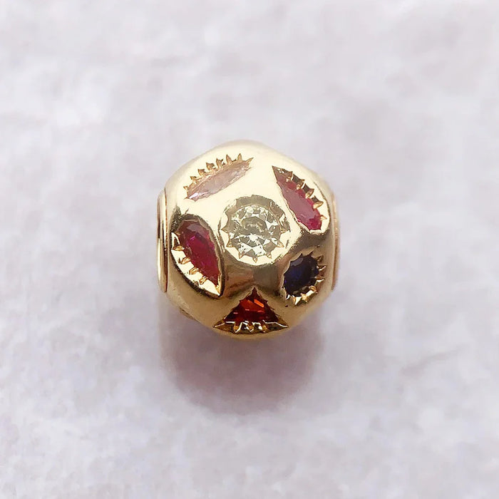 925 Sterling Silver Colourful Stone Beads European Diy Jewelry Accessory Lucky Charm For Women