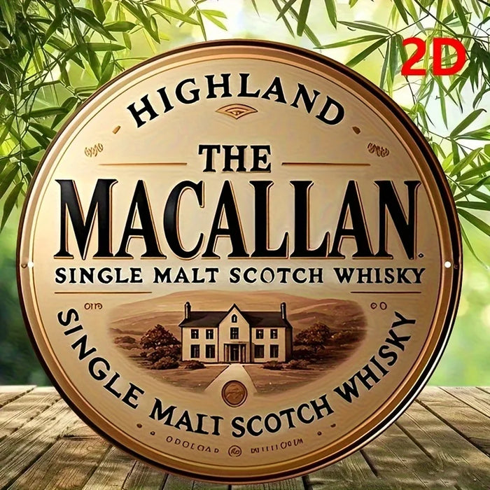 Vintage 2D Wooden Sign 7.8X7.8 Inch Malt Scotch Whisky Design