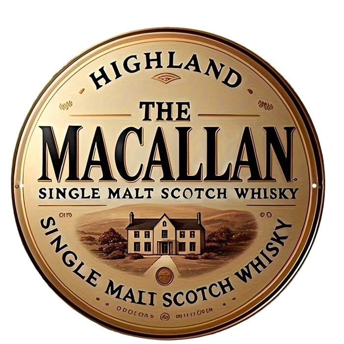 Vintage 2D Wooden Sign 7.8X7.8 Inch Malt Scotch Whisky Design