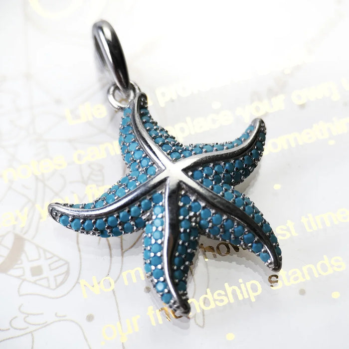 925 Sterling Silver Deep Sea Blue Oceanstar Pendant Gift For Women & Men