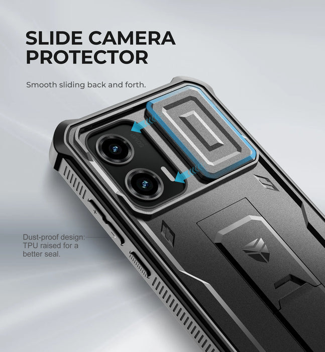 For Motorola Moto G Stylus 5G 2024 Kickstand Full Body Heavy Duty Shockproof Case With Camera Case & Built-In Screen Protector