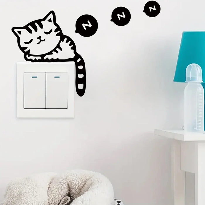 Adorable Cat Switch Sticker For Room Decor