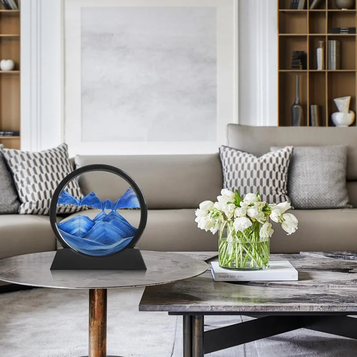 Round 3D Hourglass Sand Art For Home Or Office Decor