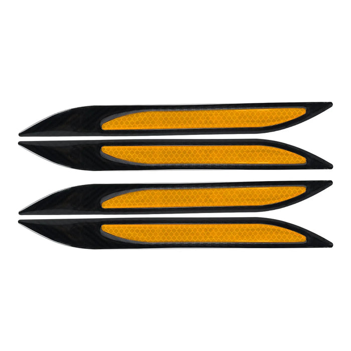 4Pcs Car Reflective Strips Carbon Fiber Bumper Protector Auto Safety Warning Sticker Anti-Scratch Tape Auto Styling
