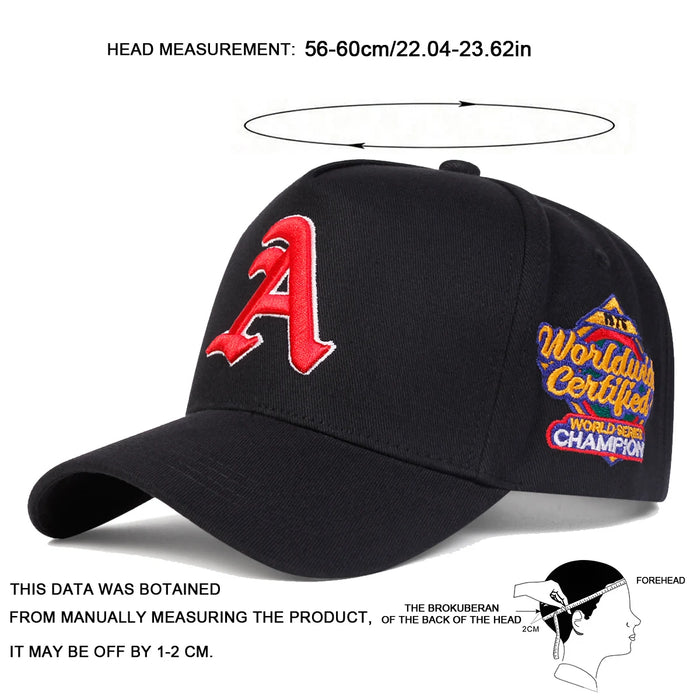 Embroidered Gothic A Baseball Cap Unisex Outdoor Sun Hat