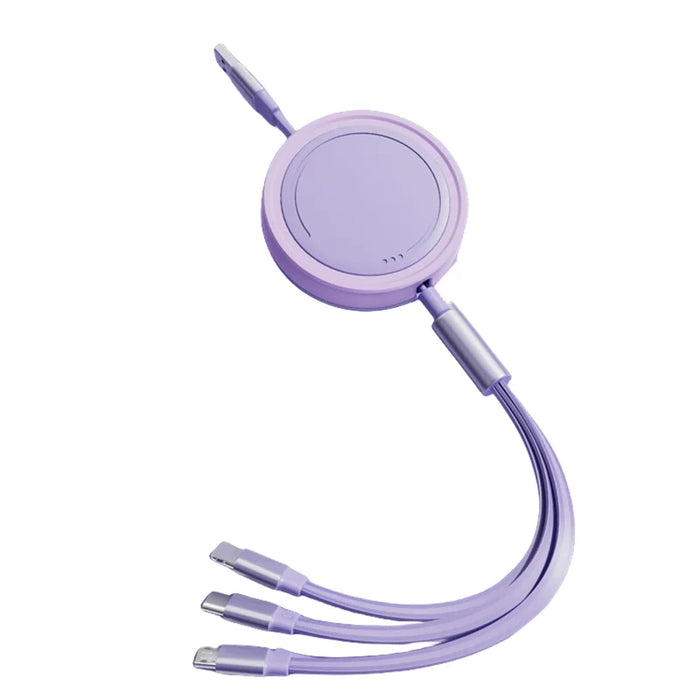 3 In 1 Fast Usb Charger Cord For Smartphones Portable & Colourful