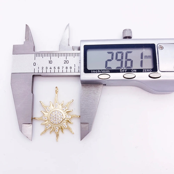 925 Sterling Silver Sun Star Cz Pave Pendant Fine Jewelry For Men & Women