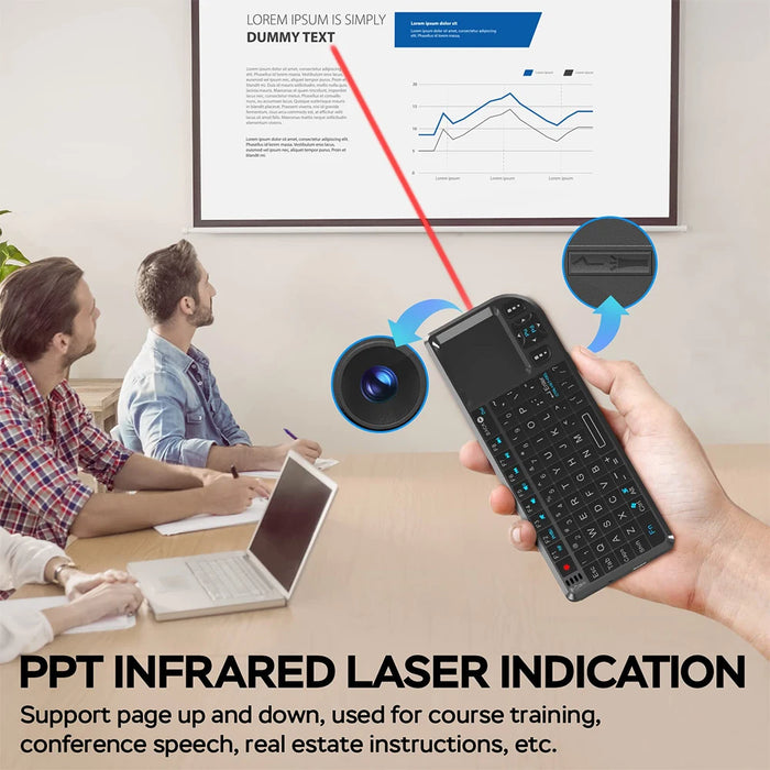 2.4G Mini Wireless Keyboard A8 - 7 Colour Backlit Touchpad Air Mouse For Android Tv Box