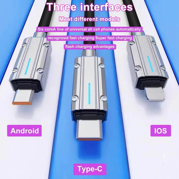Multi Use 5 In 1 Usb C Charging Cable 120W 4Ft