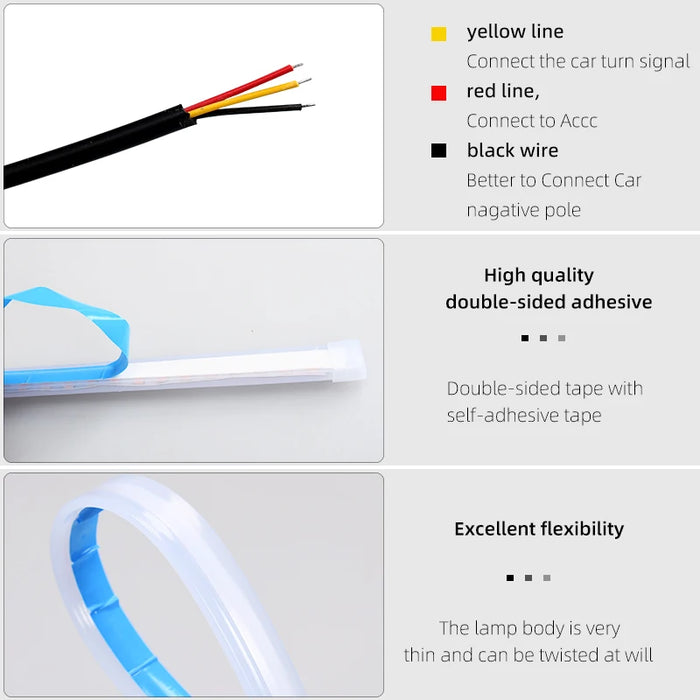 24V Led Car Drl Daytime Running Lights Waterproof Soft Turn Signal Truck Headlight Assembly