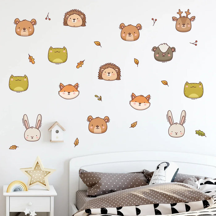 Adorable Animal Wall Stickers For Kids Room Decor