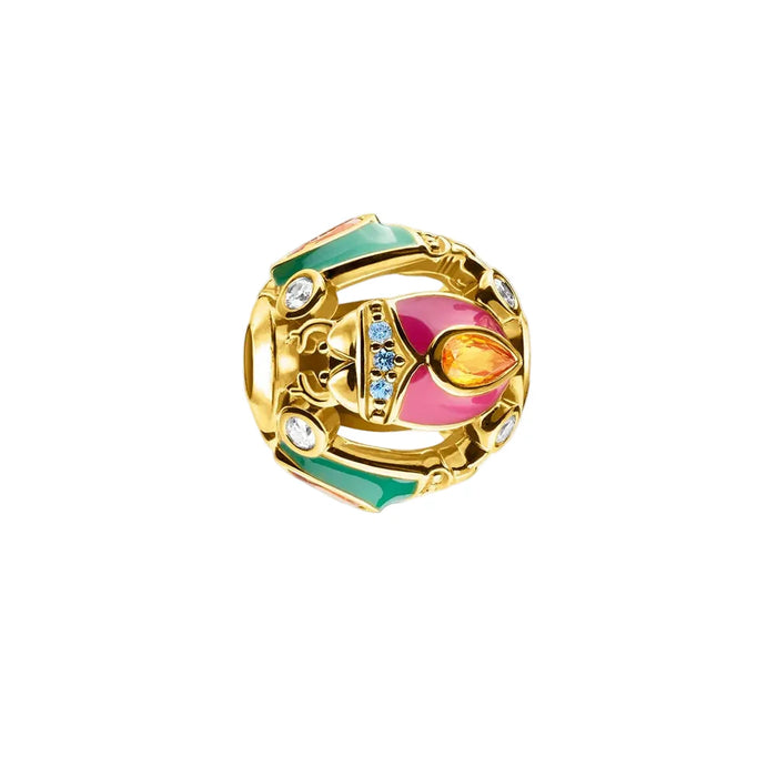 925 Sterling Silver Colourful Lucky Bug Charm Bead Jewelry