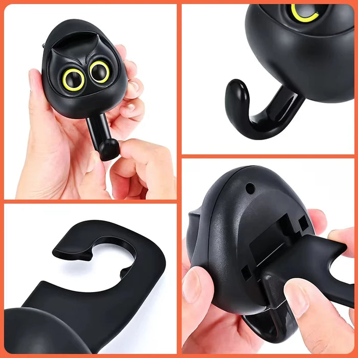 Cartoon Owl Car Seat Back Hook Large Load-Bearing Can Open / Close Eyes Universal Headrest Holder