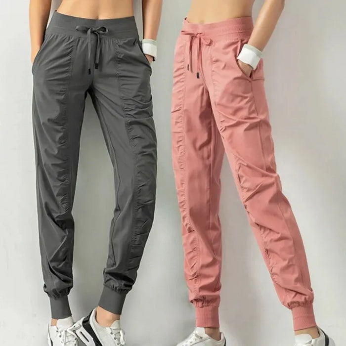 Quick Dry Drawstring Joggers for Women 2 Pockets
