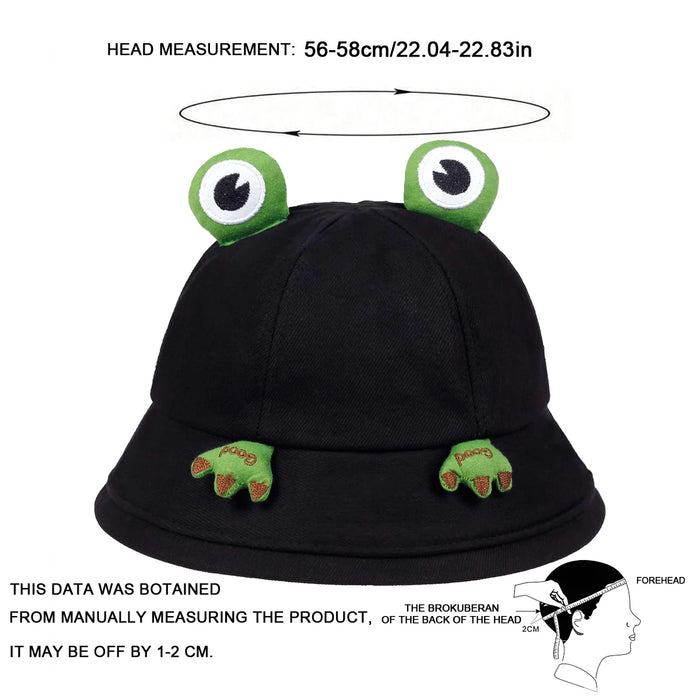 Cute Frog Bucket Hat For Outdoor Sun Protection